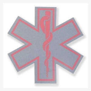 Decal 3" Scotchlite Silver Reflective And Pink Star - Medic Icons