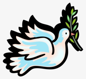Vector Illustration Of Dove Of Peace Bird Secular Symbol - Dove Denotation And Connotation