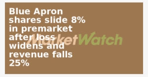 Blue Apron Shares Slide 8% In Premarket After Loss - Market Basket