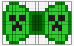 Minecraft Creeper Bow Perler Bead Pattern / Bead Sprite - Майнкрафт Рисунки По Клеточкам