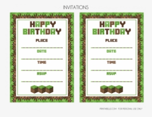 Free Minecraft Party Invitations - Cumpleaños Invitaciones De Minecraft