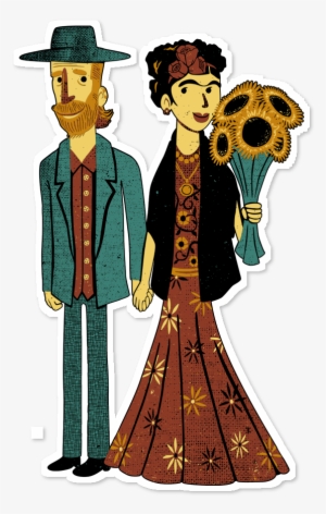 Adesivo Love Is Art Frida Kahlo And Van Gogh De Tobias - Van Gogh Stickers