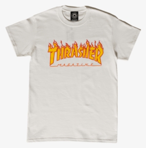Flame Logo T-shirt 311019white - Thrasher Flame Ss L-white