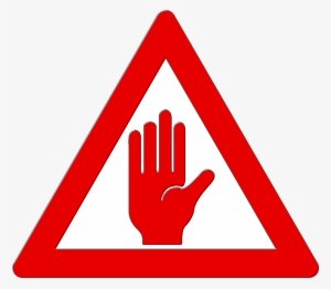 Prohibido El Paso - Triangle Street Sign With Hand