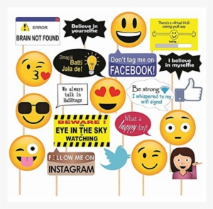 Emoji Photobooth Props-21pcs - Social Media Theme Props