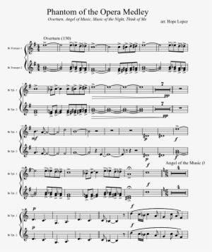 Phantom Of The Opera Medley Sheet Music Composed By - Phantom Of The Opera Notes Trumpet