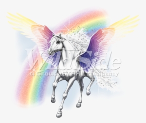 Pegasus With Rainbow - Rainbow Pegasus Glitter Tshirt Sizes/colors