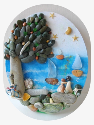 Romance At The Seaside Pebble Art By Hara - Craft