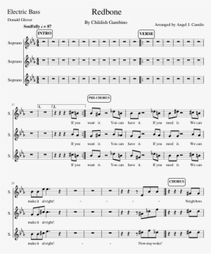 Redbone Sheet Music Composed By Arranged By Angel J - Document