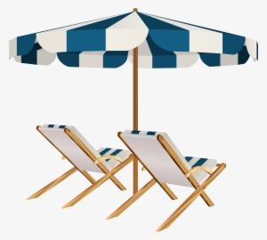 Beach Chairs And Umbrella Png Clip Art Image