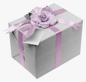 Silver Present With Pink Bow Clipart
