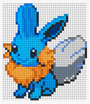 Eevee And Mudkip Fusion Perler Bead Pattern / Bead - Pixel Art Grid ...