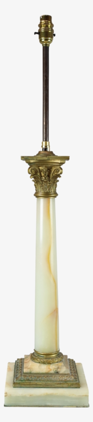 Onyx And Ormolu Corinthian Column Lamp - Candlestick