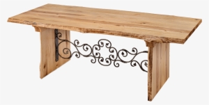 The Trinity Is A Solid Wood Table With Wrought Iron - Kitchen