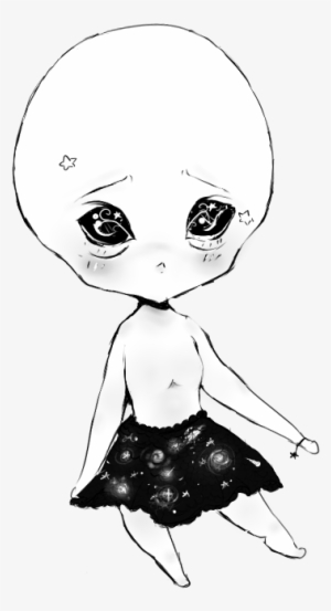 Vector Black And White Download Cute Alien Girl Thing - Alien Cute Drawing