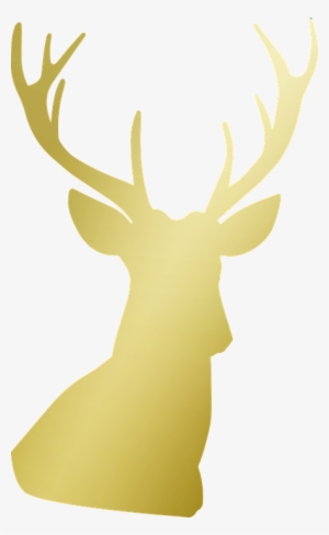 Deer, Antlers, Gold, Golden, Foil, Material, Head - Golden Deer Head Png