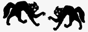 Silhouettes Of Cats Fighting