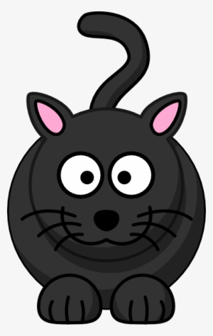 Black Cat Small Eyes Clip Art - Cartoon Cat Simple