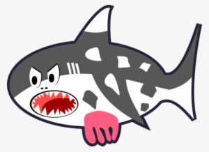 Black White Red Cartoon Shark Cow - Shark Cow