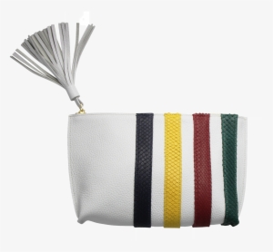 White And Python Stripe Soft Clutch - Paige Gamble