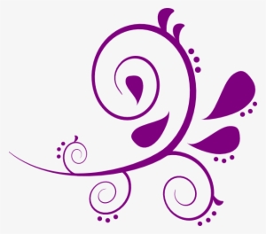 Purple Paisley Border Clipart - Purple Swirls