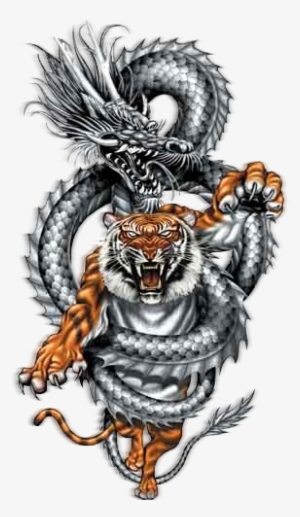 japanese art tiger dragon