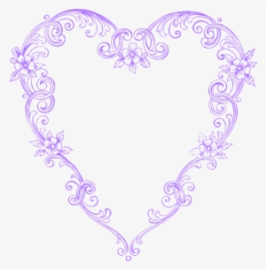 Free Images Fancy Vintage Purple Heart Clip Art Image - Purple Hearts Vintage