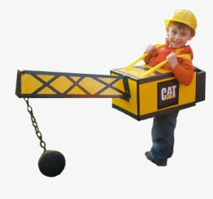 Personkid In A Wrecking Ball Costume - Wrecking Ball Truck Costume