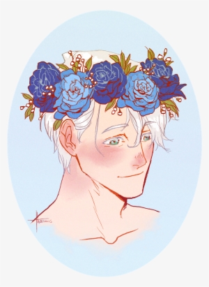 Victuuri Flower Crowns As Stickers And More On Redbubble - Victor Nikiforov Flower Crown