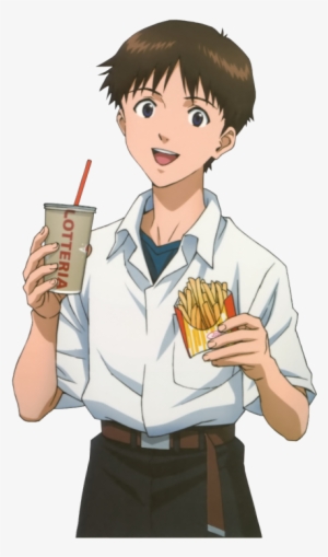 Cute Dork Eats Fries - Sad Boy Shinji