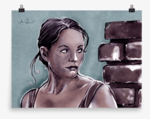 Girl Behind Bricks Emp - Visual Arts