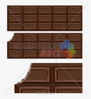Stock Illustration Of Set Of Three Chocolate Bar Whole - Stock Illustration