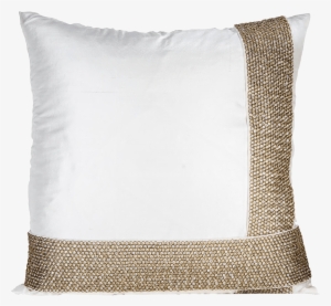 Gold-encrusted White Silk Throw Pillow - Pyar&co Gold-encrusted White Silk Throw Pillow