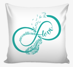 Unconditional Love Infinity Bohemian Feathers * White - Let That Shit Go Pillow