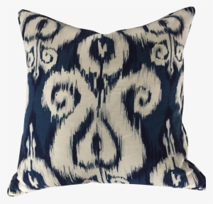 Blue & White Ikat Pillow On Chairish - Cushion