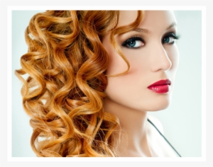 Curly Blonde Hair Salon Model Curly Hair In Salon Transparent Png 555x389 Free Download On Nicepng