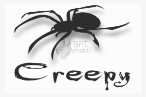 B/w Spider Shadow Graphics Art Creepy Logo - Black Widow