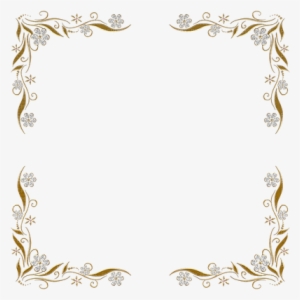 Golden Flower Frame White Flower - Silver And Gold Border