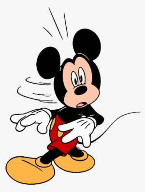 Graphic Black And White Stock Mickey Mouse Turning - Surprised Mickey Mouse