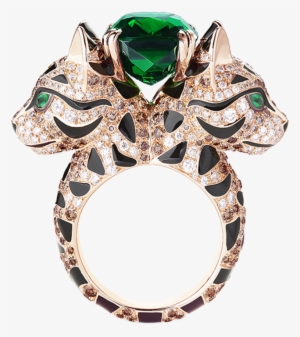 Fuzzy, The Leopard Cat Ring Ring Set With A Green Tourmaline, - Boucheron Animals