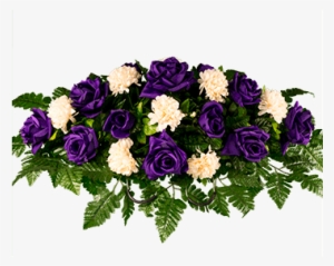 Purple Rose With Cream Mums - Purple Rose With Cream Mums Artificial Saddle Arrangement