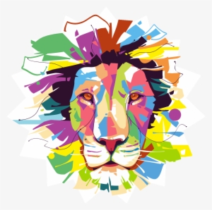Sticker Pop Art Lion Majestueux Ambiance Sticker Col - Lion Match Box Style