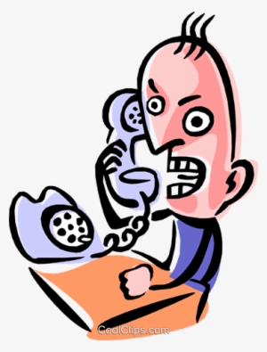 Angry Man On Phone Royalty Free Vector Clip Art Illustration - Злой Человек Пнг
