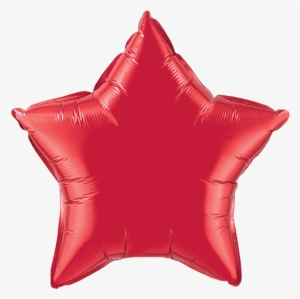 36" ruby red star foil balloon - green star foil balloon