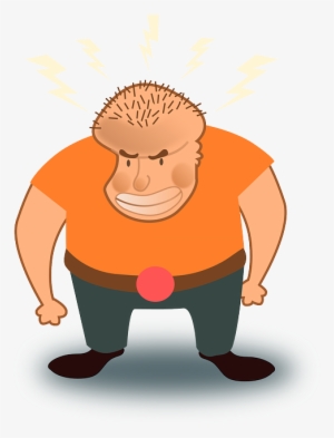 Hunched Mad, Man, Angry, Cartoon, Belt, Hunched - Cartoon Angry Man Png
