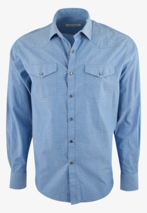 James Campbell Fitz Water Blue Dobby Snap Shirt - Button