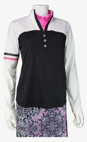 Ep Ny Marbella Long Sleeve Snap Neck Polo
