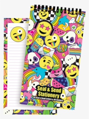 Emoji Party Seal & Send Stationery - Iscream 'score!' Seal And Send 40 Sheet Stationery