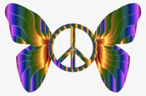 Peace Symbols Poster - Butterfly Peace Sign