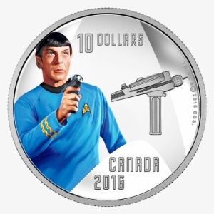 Pure Silver Coloured Coin Star Trektm Crew - Spock Coin